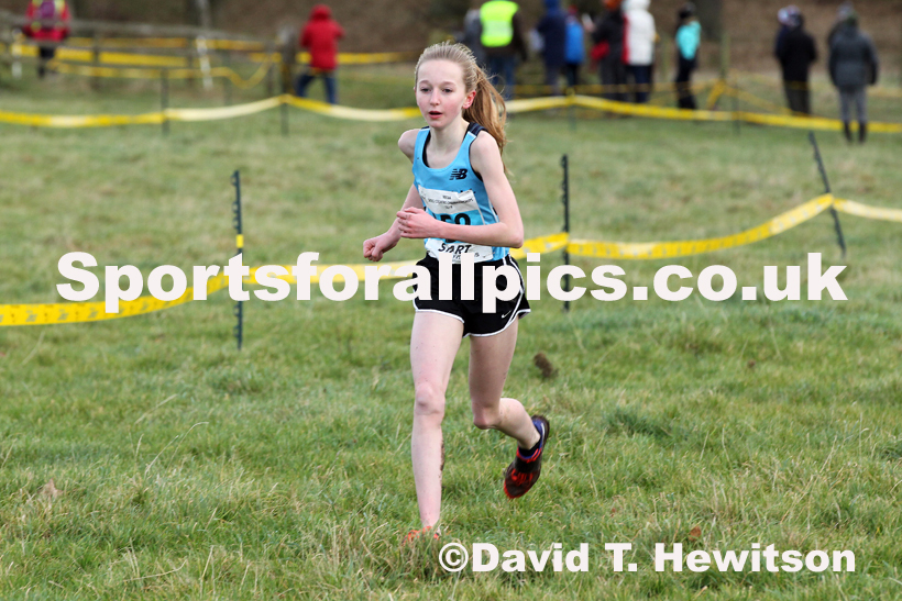 Girls under-13s cross country, 2019 North Eastern Cross Country Champs., Alnwick, Northumberland.  Photo: David T. Hewitson/Sports for All Pics